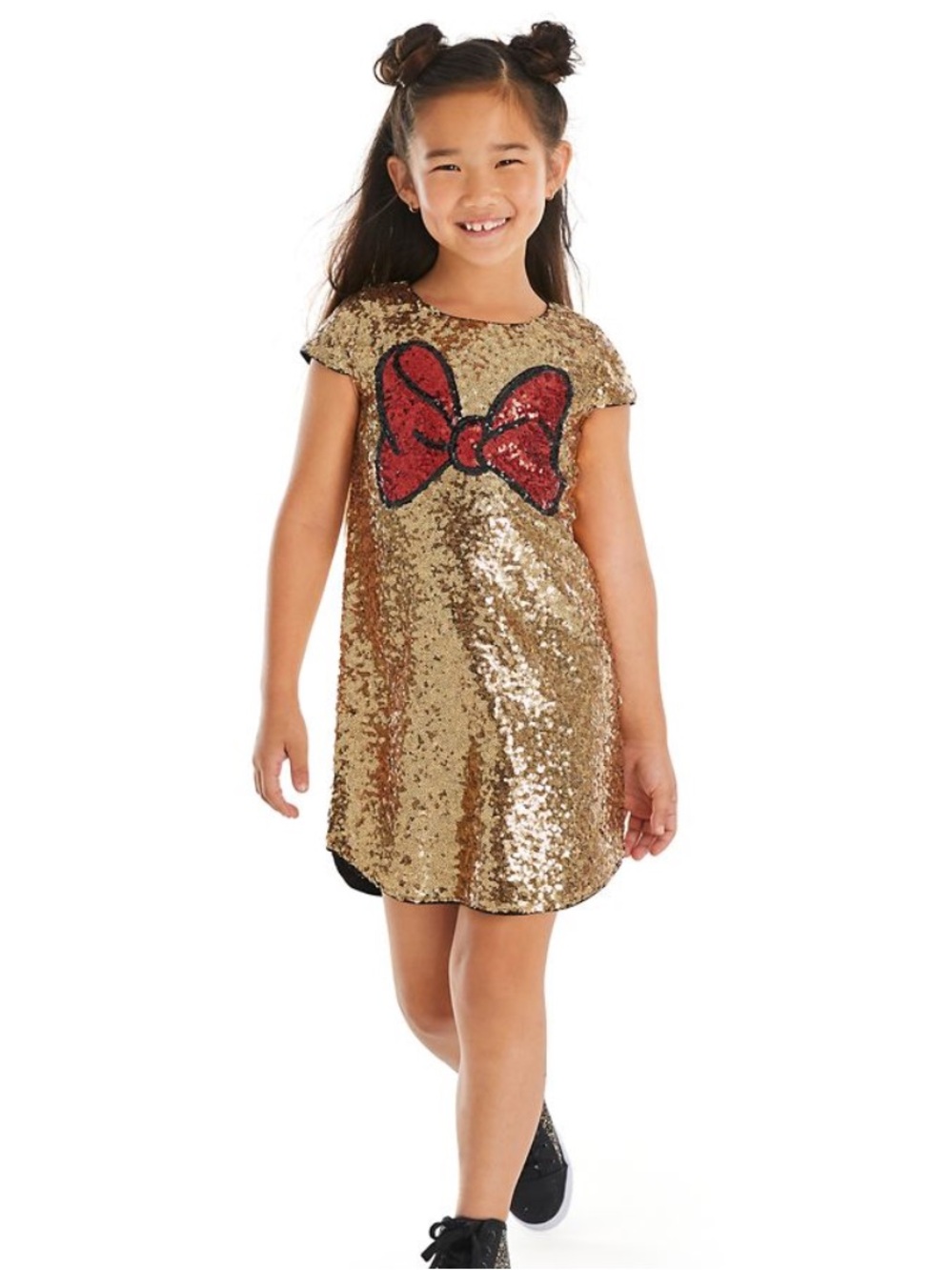 DISNEY Gold Sequined Minnie Mouse Dress